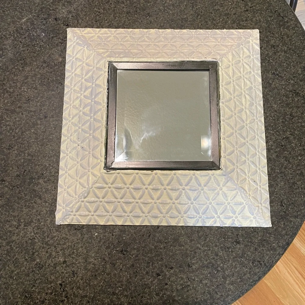 Vintage Cream and Silver Wall Mirror